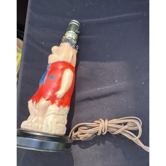 Rare 1961 Flintstones Fred table Lamp & Poor Cond Shade Works! Hannah Barbera -2 - Picture 12 of 13